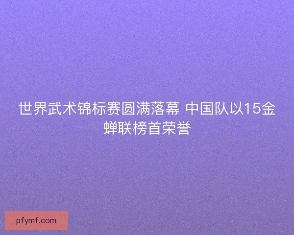 世界武术锦标赛圆满落幕 中国队以15金蝉联榜首荣誉