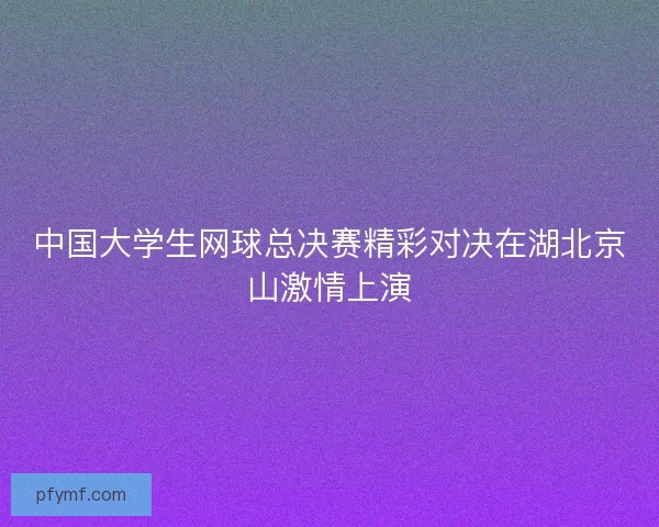 中国大学生网球总决赛精彩对决在湖北京山激情上演